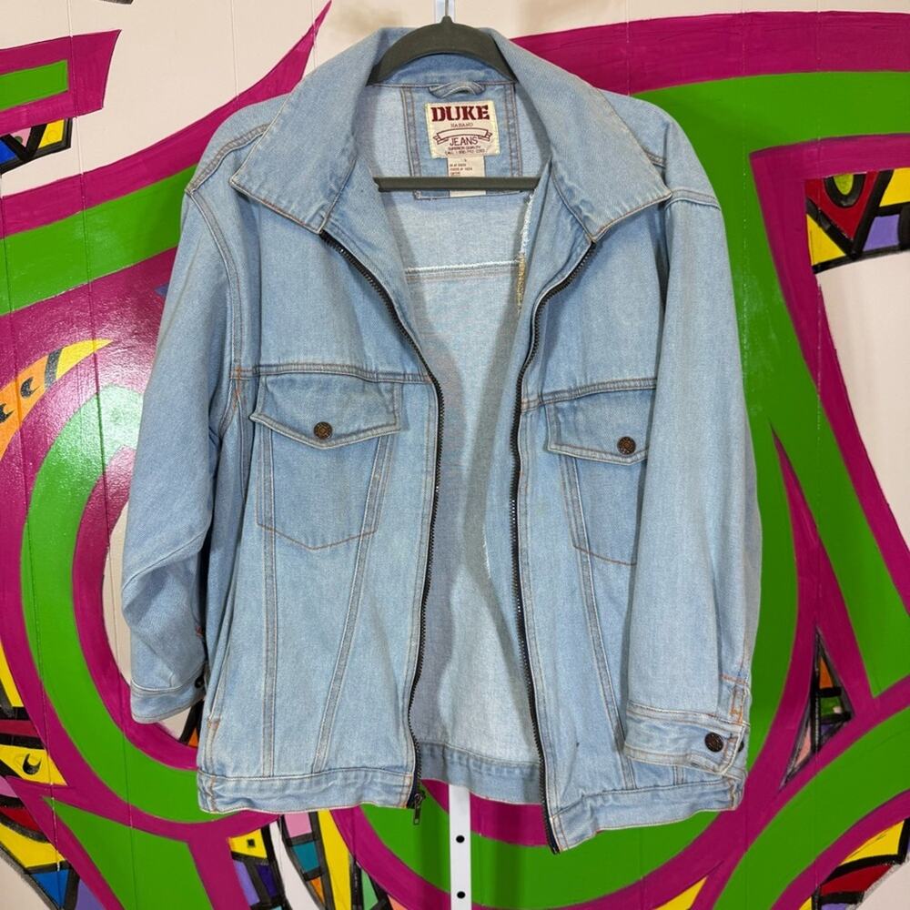 Duke Haband Jeans, Denim Jacket with Zipper. Size Large. In excellent condition!